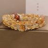 Exquisite Yellow Topaz Double Circle Bracelet: Elegant and Versatile Luxury for Women