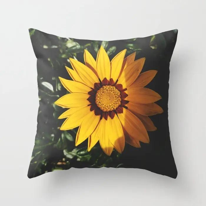 Country Style Sunflower Pillow Cover Floral Decorative Throw Pillowcase For Couch Sofa Living Room Aesthetic Home Decoration