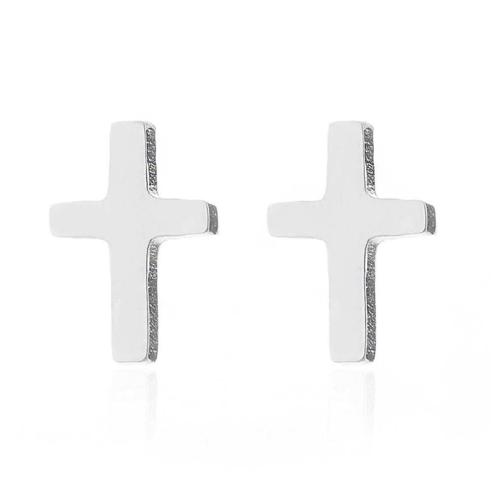 

Unisex Glossy Stainless Steel Stud Earrings - Fashionable and Non-fading Design