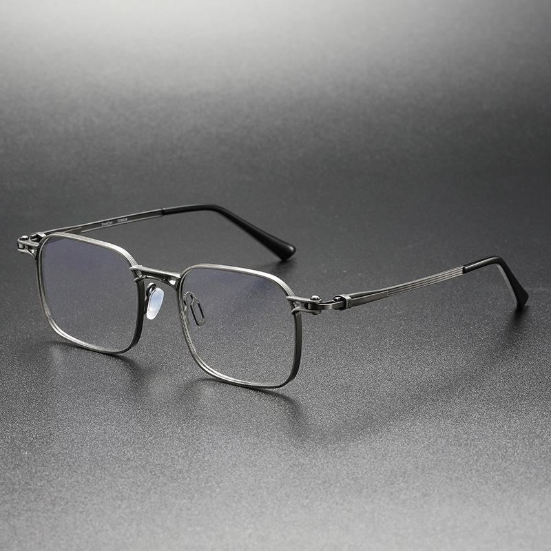 Yuanzaki Retro Square Pure Titanium Prescription Eyeglasses