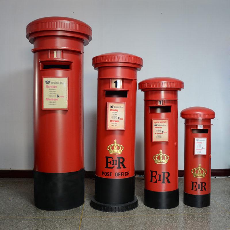 Extra Large Retro British Tin Post Box for Bar, Cafe, or Home Decoration
