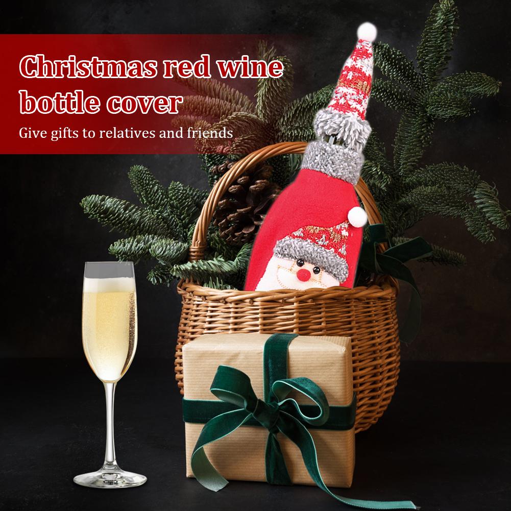 Christmas Wine Bottle Cover Merry Christmas Decor Holiday Santa Champagne Bottle Cover Christmas Decorations For Home