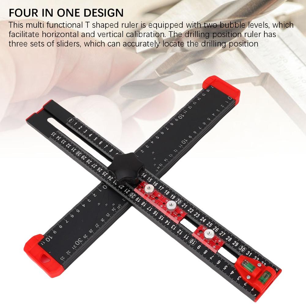 35cm Length Drilling Position Ruler 4 in 1 Drilling Template Drawer Door Installation