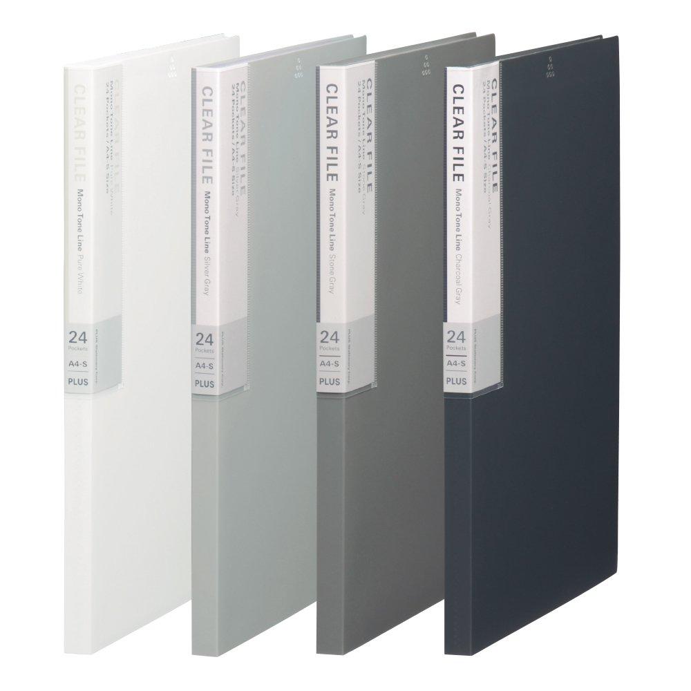 

Плюс Прозрачный файл А4 Вертикальный 24 кармана Dejavu Монотонный Набор из 4 цветов FC-124DP