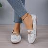 Fashion Fashion Metal Chain Soft Sole Non-slip Single Shoes Autumn New Round Toe Deep Slip Rhinestone Low Top Flats