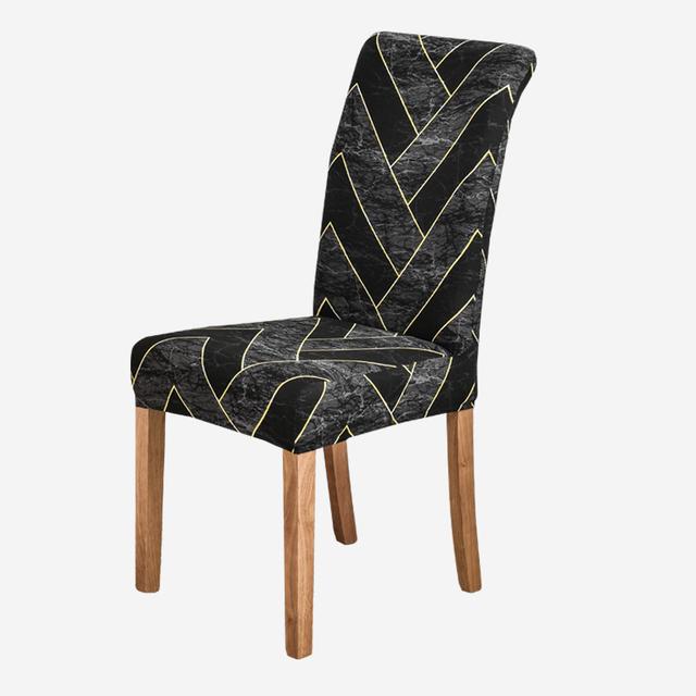 Geometry Chair Furniture Cover Dining Elastic Chair Covers Spandex Fabric Elasticized Elastic Office Chair Case Anti -Dirty Removable 1pc
