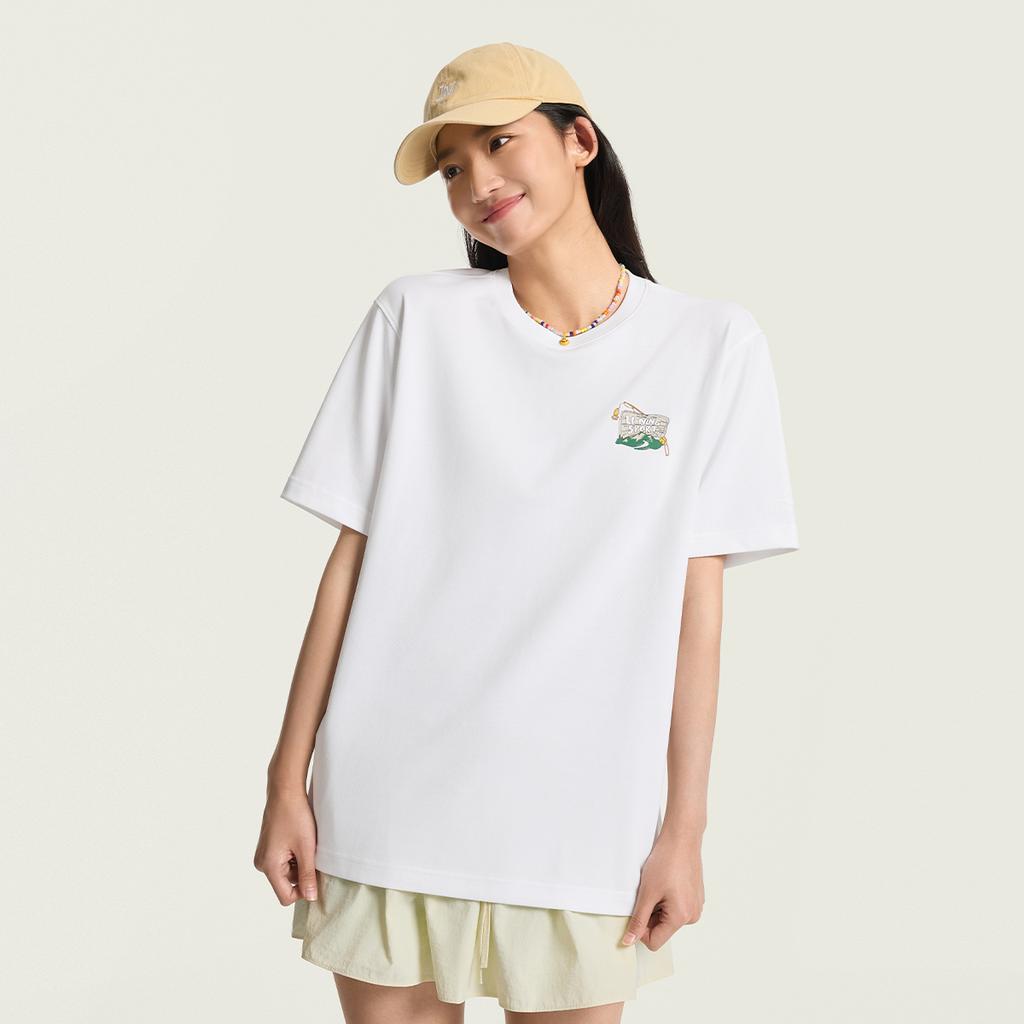 Li-Ning Round Neck Pattern Letter Couple T-Shirt Unisex Tops ATSW295-1