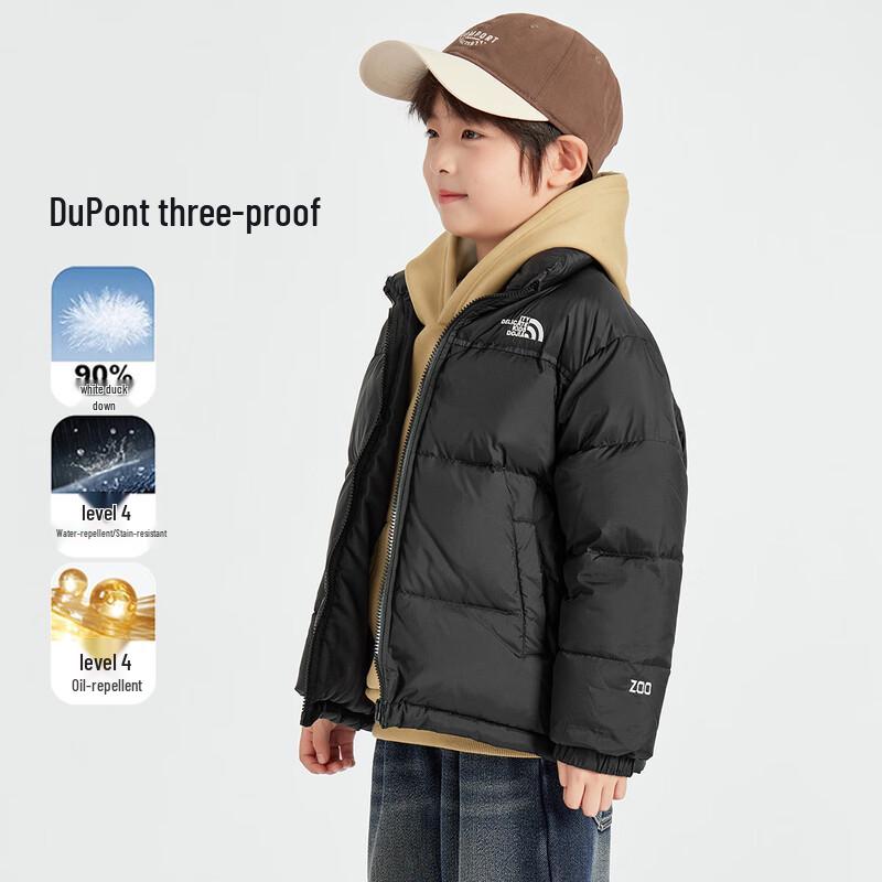 Duoduojia Boys Color-Block Hooded Short Down Jacket 120