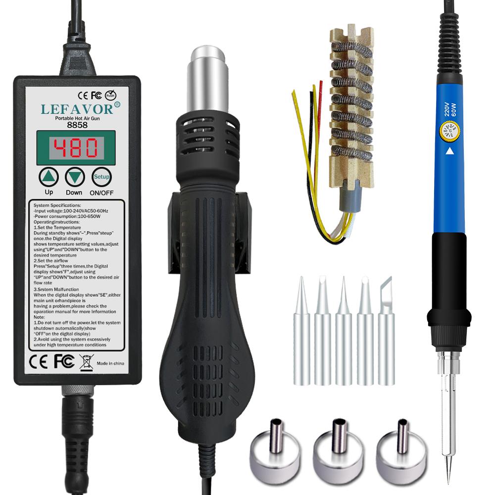 Air Gun 8858 Micro Rework Soldering Station LED Digital Hair Dryer for Soldering 650W Heat Gun Welding Repair Tools Heat Gun