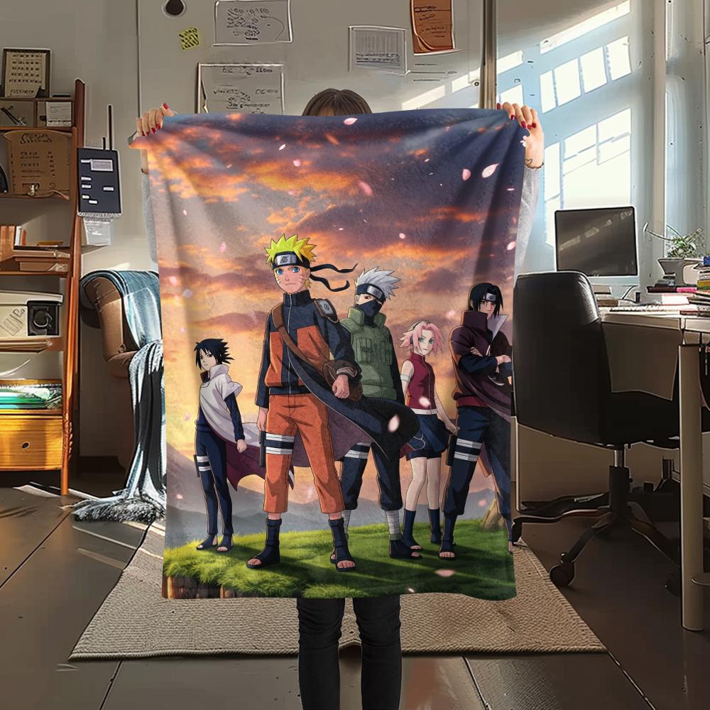 Naruto Characters pattern Flannel Blanket, High quality Comfortable for All Seasons, Home Decor, Warmth and Comfort, Perfect for Gifts.