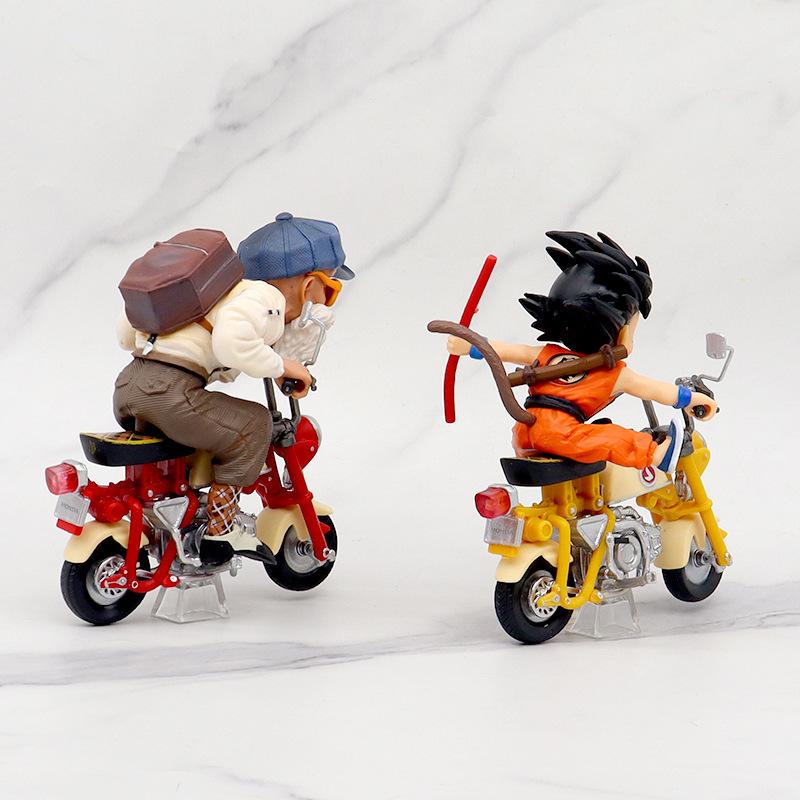 Anime Dragon Ball Z Anime Figure Son Goku Master Roshi Locomotives PVC Action Kame Sennin Motorcycle Toys Model Collector Gifts