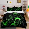 Motorcyclist with Green Accents. Bedding Sets Duvet Cover Sets Duvet Covers Pillowcases(1*Duvet Cover 2*Pillowcases Without Duvet Insert)