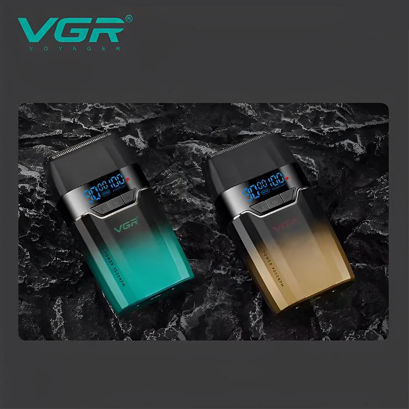 VGR Shaver Gradient Color Body High End Hair Trimmer Intelligent Digital Display Shaver High Speed Dual Blade Electric Clippers Safe and Hygienic