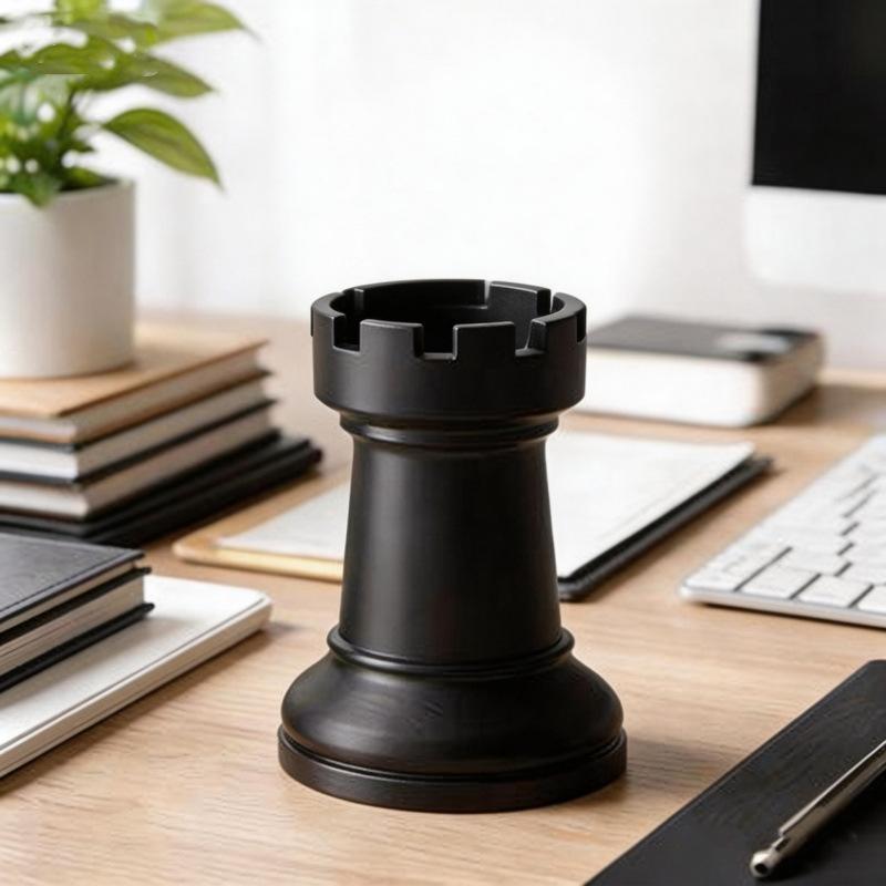 Chess Shaped Pen Holder Multiuse Desk Organizer 1Pc Stationery Cosmetic Storage for Home Office Dorm Desktop
