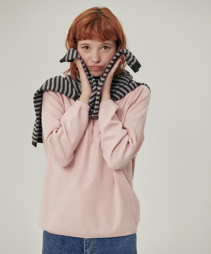 FLATWAVE IN SEOUL Marel Loose Fit Round Knit Pink