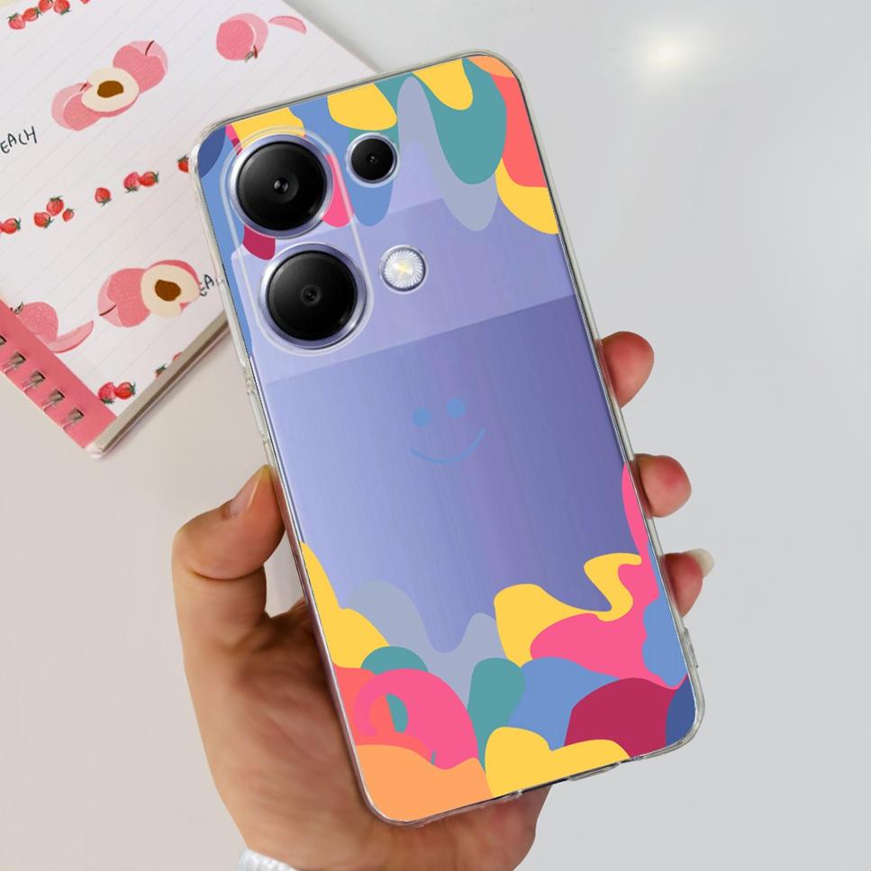 For Xiaomi Redmi Note 13 Pro 4G Case Beautiful butterfly flower TPU Soft Silicone Cover For Xiaomi Poco M6 Pro Bumper Phone Case