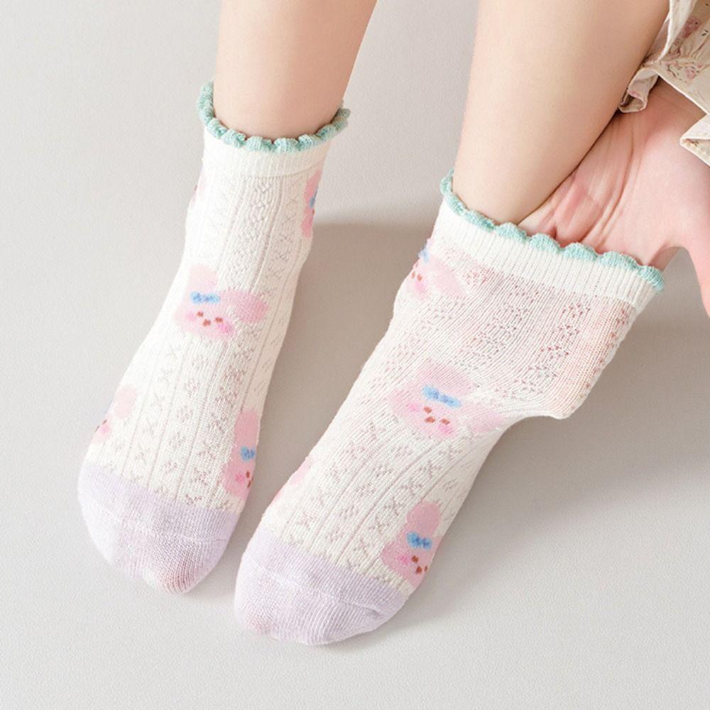 5Pairs Ruffle Baby Cotton Socks Autumn Spring Newborn Socks Toddle Short Tube Socks  Children