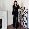 French Elegance and Sophisticated Look Stunning Lace Dress for Women, Autumn Hot Girl Super Fairy-tight Pencil Long Skirt