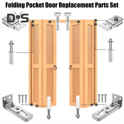 1 ensemble de charnières de porte pliante à ressort largement utilisées, robustes, antirouille, installation sans effort, pièces de réparation, kit de réparation de quincaillerie de porte pliante en acier inoxydable