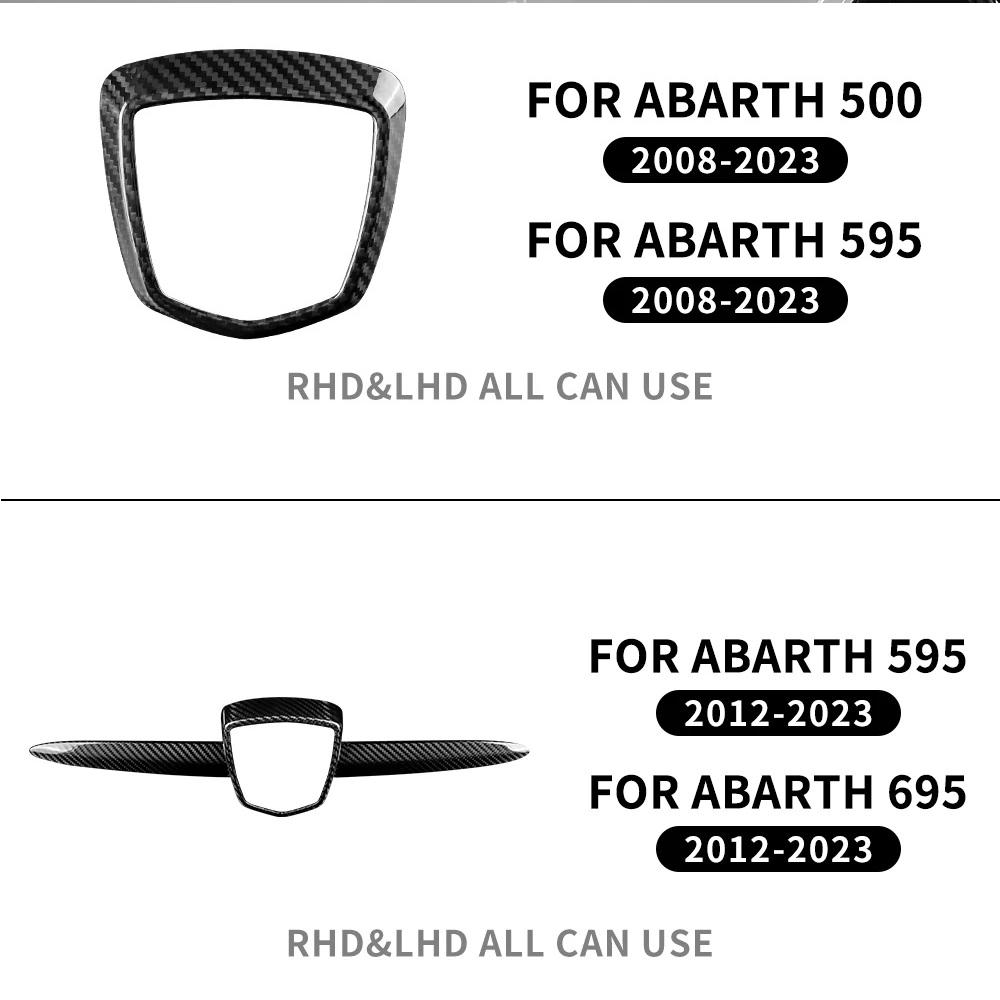 Real Hard Carbon Fiber For Abarth 595 695 2012 2013 2014 2015 2016 2017 2018 2019 2020 2025-2025 Front Badge Whiskers Logo Frame