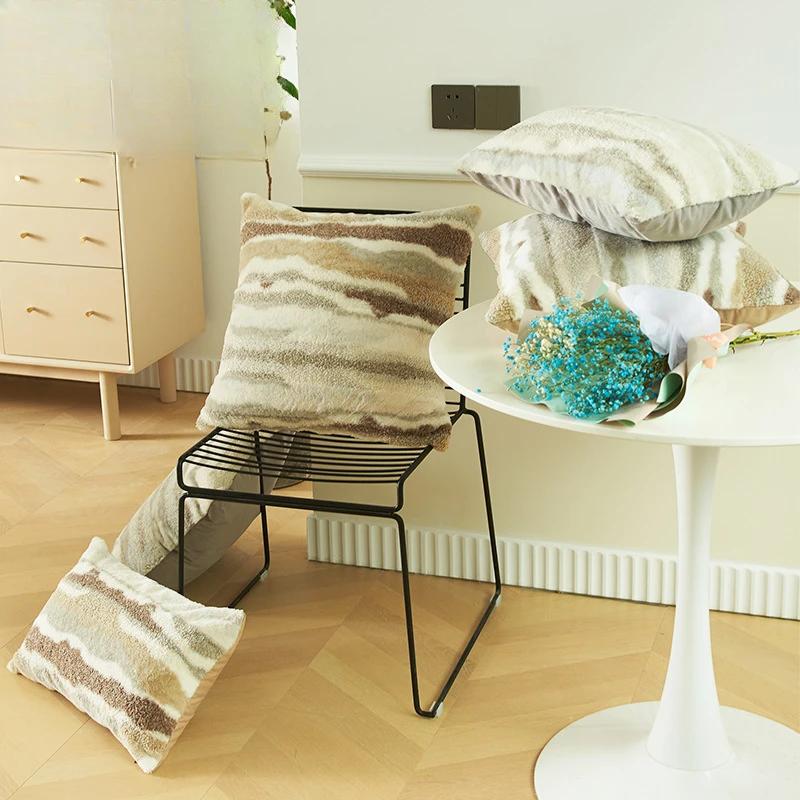 Plüsch Kissenbezug Leoparden Muster Kissenbezug 18x18 Zoll Nordische Dekokissen Luxus Heimdekoration Wohnzimmer Sofakissenbezug