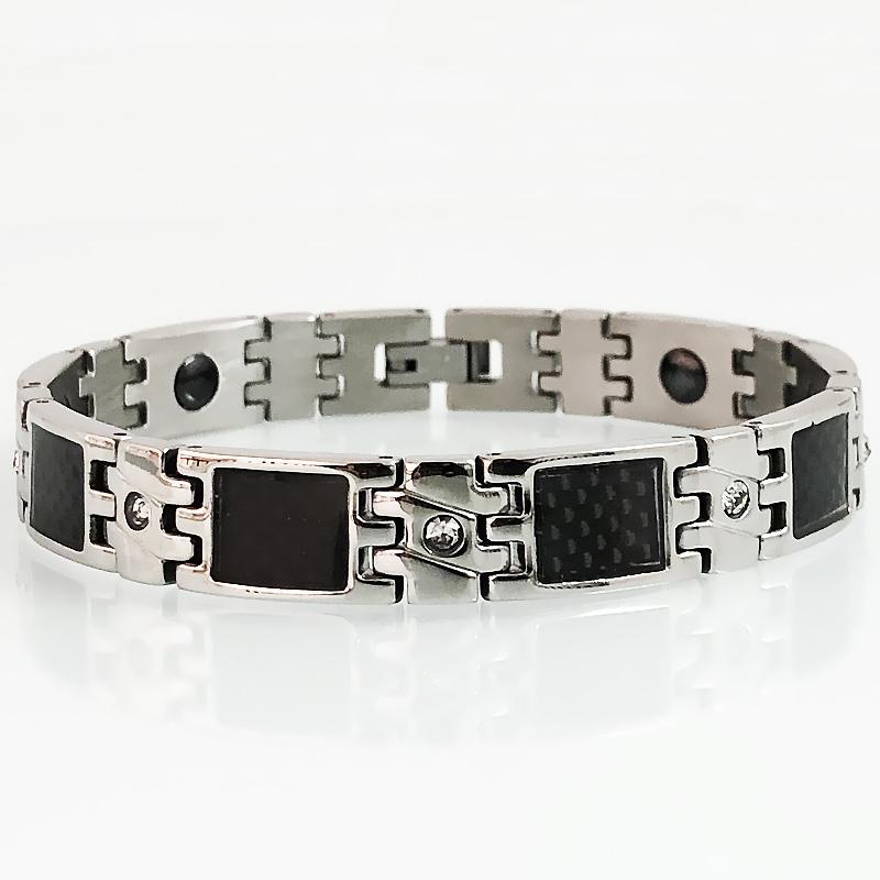 10MM Wide Chain Men's Bracelets Stainless Steel with Magnetic Hematite Stone Bracelet for Men Male Jewelry Healthy Care Bangles