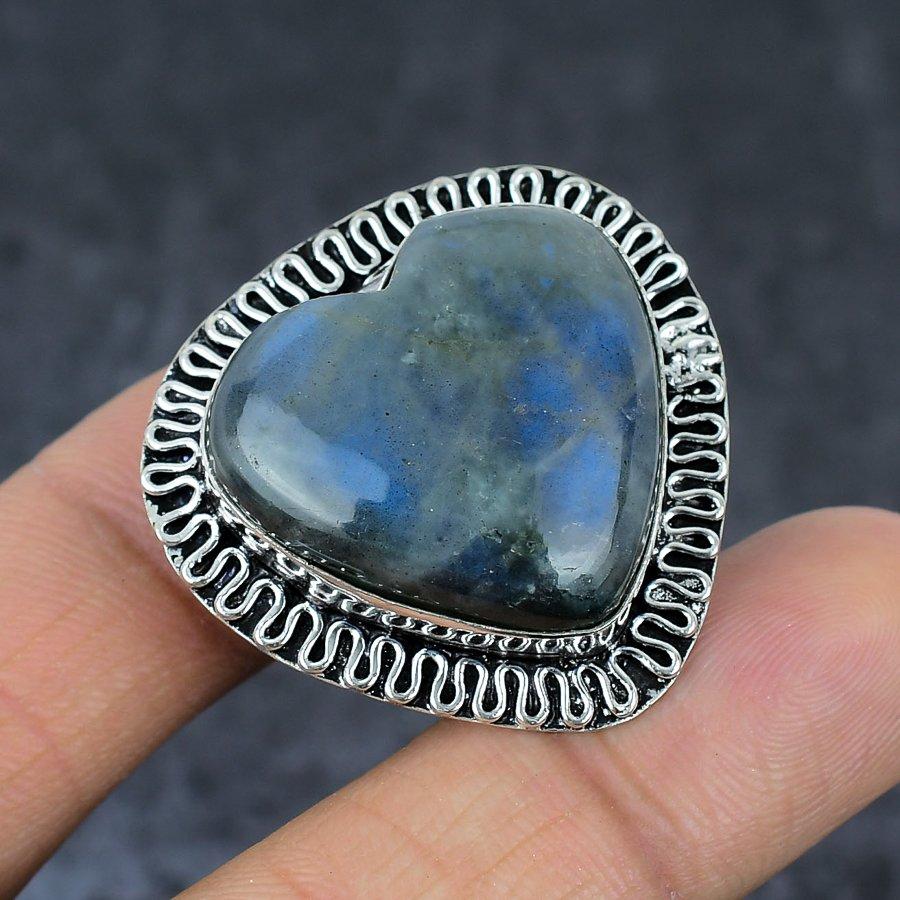 Labradorite Gemstone 925 Sterling Silver Jewelry Gift Pendant 1.42" z7K11