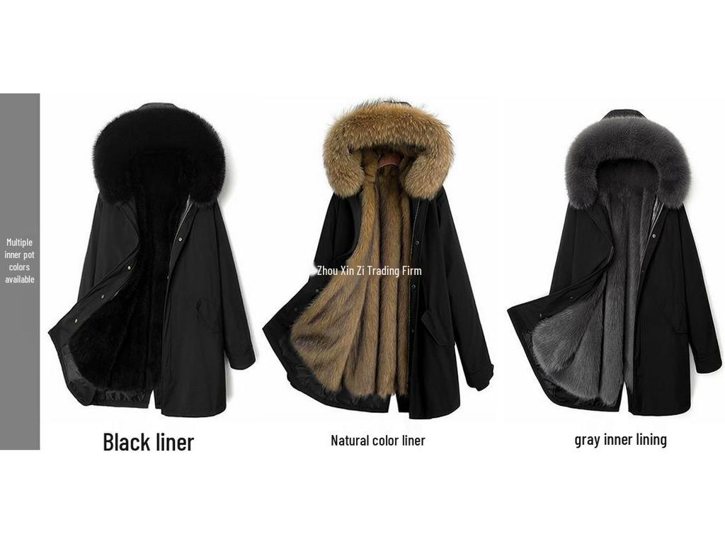 Herren Winter Parka mit Pelz und Fleece-Futter für mittlere und ältere Jahre