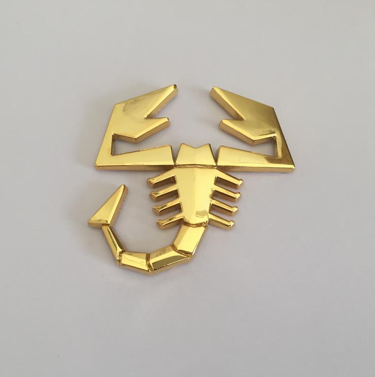 1pcs 3D metal forAbarth logo car Fender emblem Side Rear trunk badge sticker Decal Auto accessories
