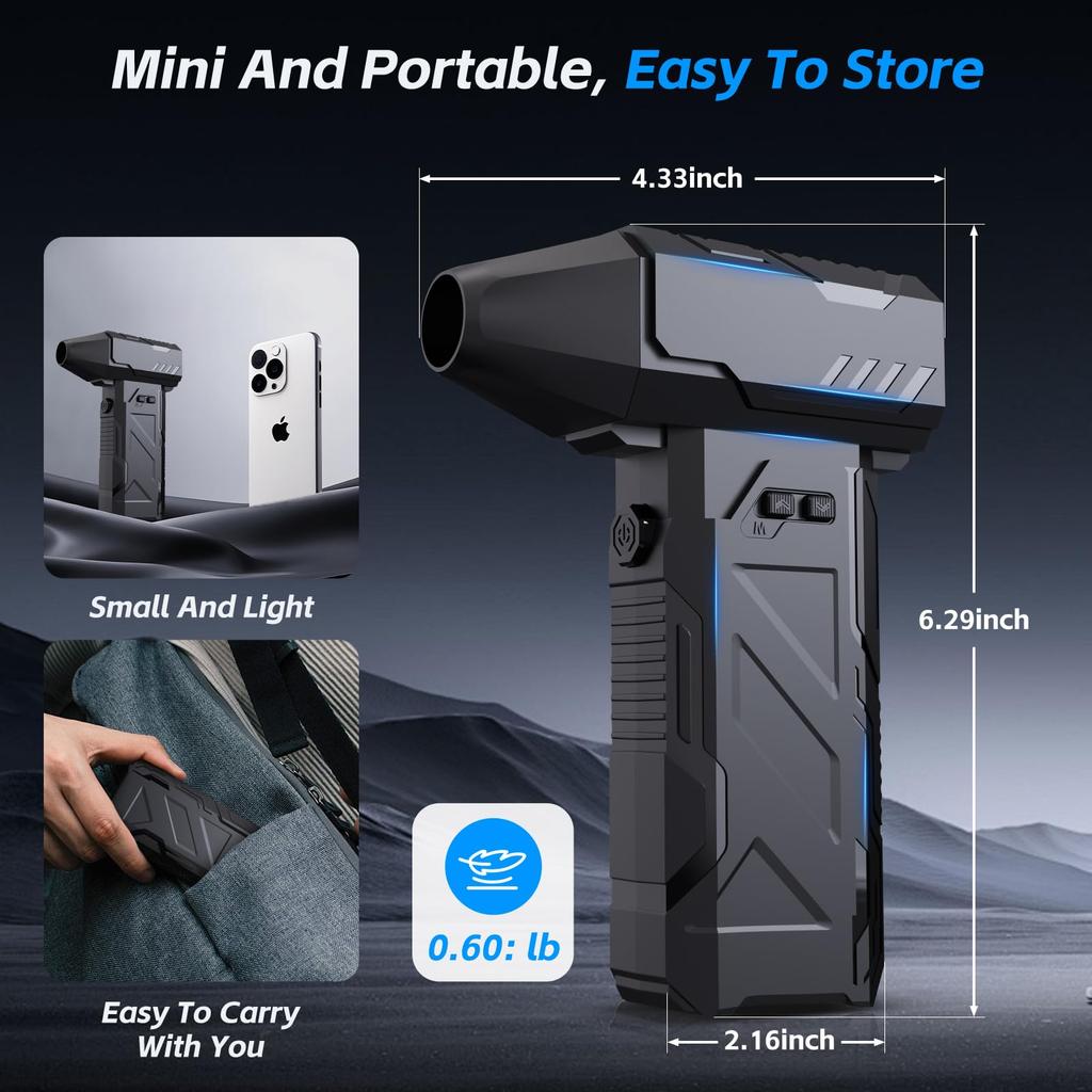 High-Speed 130000 RPM Handheld Turbo Fan Blower Portable Dust Blower and Vacuum Cleaner for Efficient Dust Removal