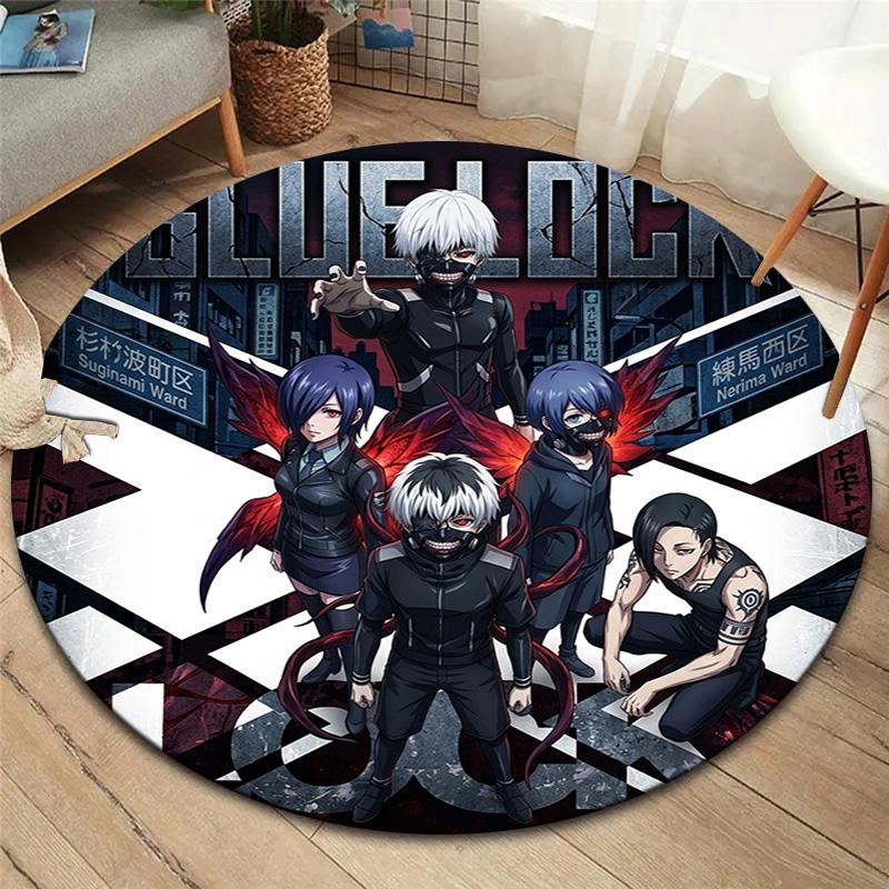 Tokyo Ghoul Round Area Rug Carpet Rug For Living Room Bedroom Sofa Playroom Decor Nonslip Floor Mat
