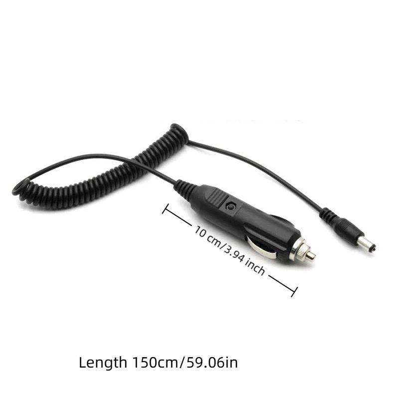 Dc 5.5*2.1Mm Male To Car Charger Female Adapter Cable - 12V24V Full Copper High Power Cigarette Lighter Wire Spring Connector