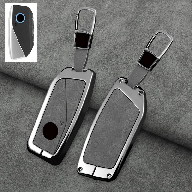 Zinc Alloy Leather Car Key Case For Bmw X1 U11 X7 I7 G07 Xm G09 I7 G70 X5 G05 Lci Ix Ix40 I20 U06 G81 M3 Series 5 7 G60 Keychain