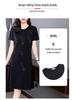 Women's Summer 2026 Plus Size Slimming A-line Black Dress - Mid-Length, Short Sleeve, Casual T-Shirt Style