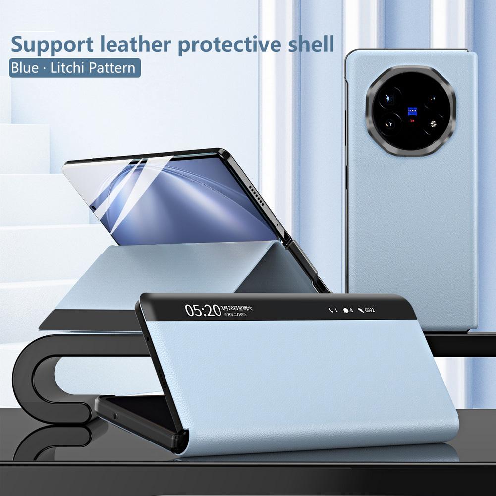 

Lychee Leather Smart Wake & Sleep Magnetic Leather Stand Phone Case For VIVO X Fold 5 fold5 Camera Protection Cover vivo X Fold5