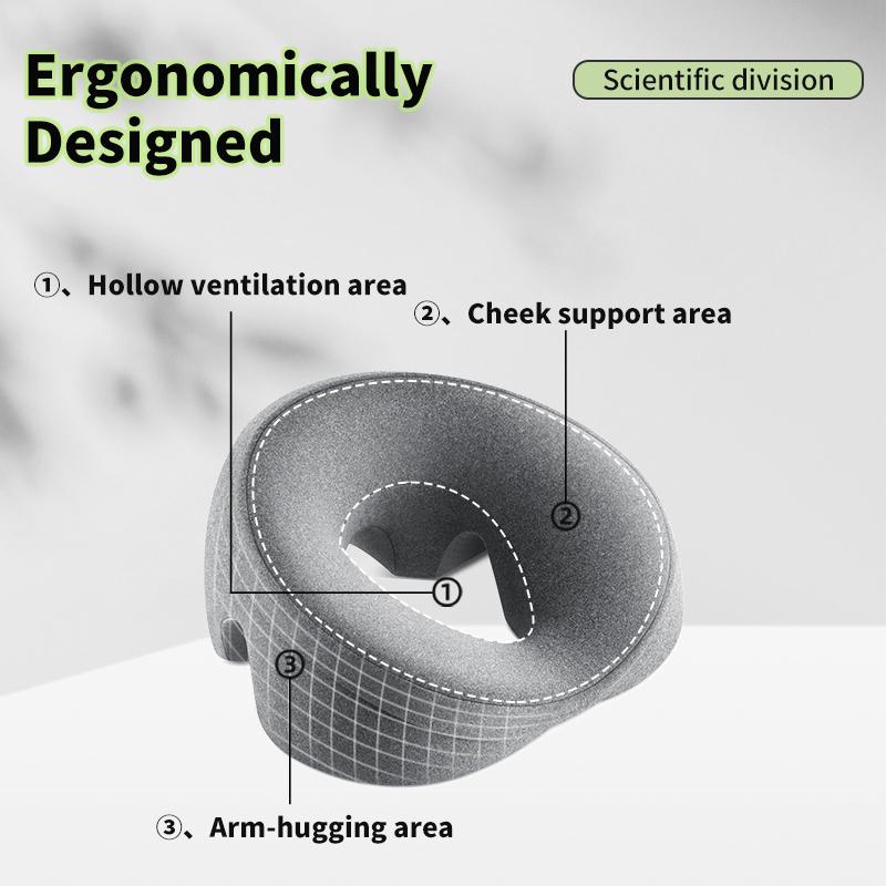 New Ergonomics Lying Down Pillow Memory Foam Breathable Head Rest Support Pillow Body Massage Face Rest Pillow for Beauty Salon