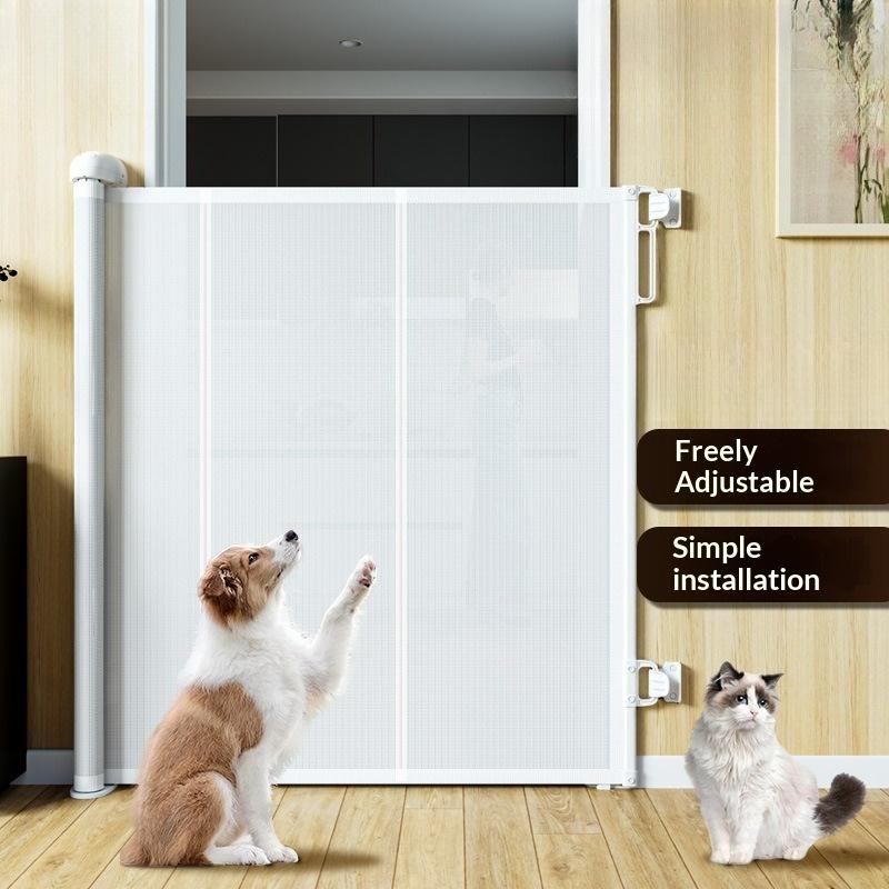 140cm Tall White Pet Gate Anti Jump Barrier for Cats Dogs Fence