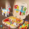 Early Education Educational Children's Toolbox Screw Nut Disassembly Wooden Boys and Girls Building Block Portable Storage Box Toys