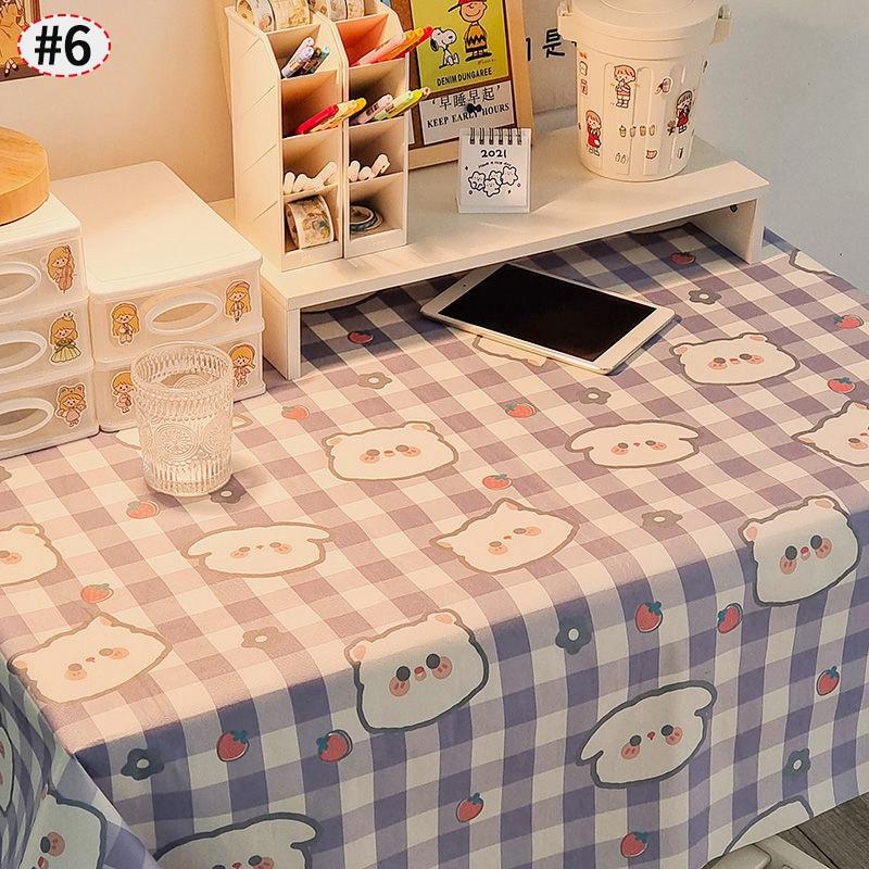 Instagram Cartoon Cute Tablecloth Home Kitchen Dining Table Students Writing Desk Dressing Table Cover Dustproof Cloth