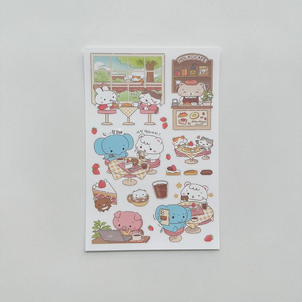 Cute Fluffy Hamster Cartoon Animal Stickers for DIY Journals & Diaries