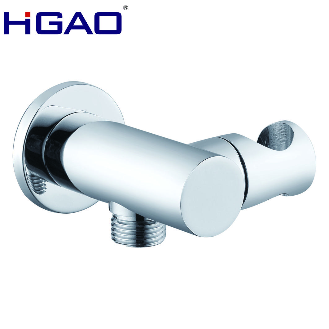Kaiping Chrome Plated Brass Adjustable Angle Handheld Shower Head Wall Mount Bracket Contemporary Design Eco-Friendly Bathroom (White,Brass)
