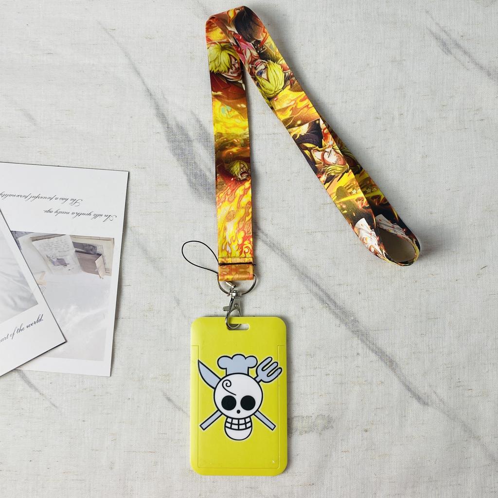 Porta badge portachiavi cartoni animati anime Laccetto da collo per tesserino Portacarte di credito anime Portachiavi Cinghie