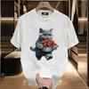 2024 Trendy Men's Cotton Short-Sleeve Round Neck Cartoon Print T-Shirt