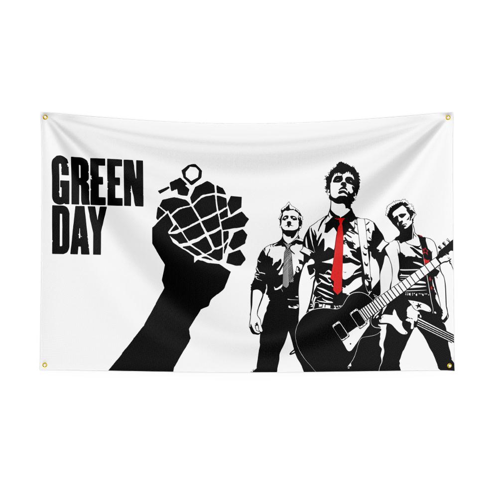 Ggreen Day Flag Rock Music Band Banner Hd Printing Tapestry Exhibition Music Band Fans Garage Decor
