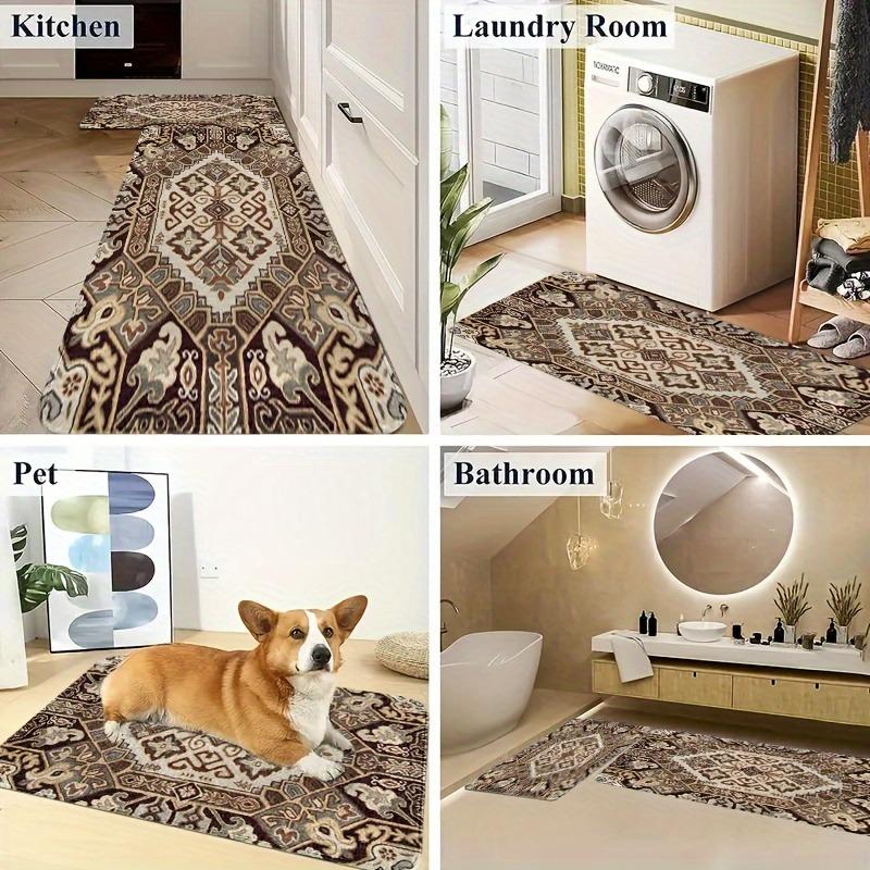 1 Stück Wolf Küchenteppich Rutschfeste Fußmatten Pop-Design Badezimmerteppich Badematte Teppich für Zuhause Spüle Wäsche Dekor