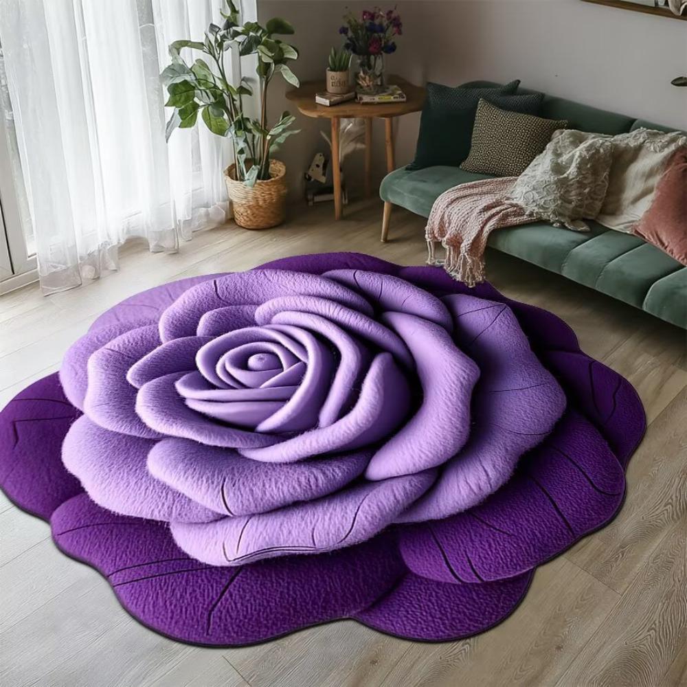 

М який килимок для підлоги Півонія Нековзкий килимок для підлоги у ванній кімнаті Ущільнювач для дверей для вітальні Чайний столик Приліжковий фіолетовий