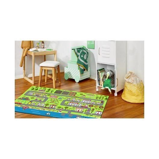 Tapis Enfant - MANI TEXTILE - City - 100x160 cm - Antidérapant - Lavable en machine