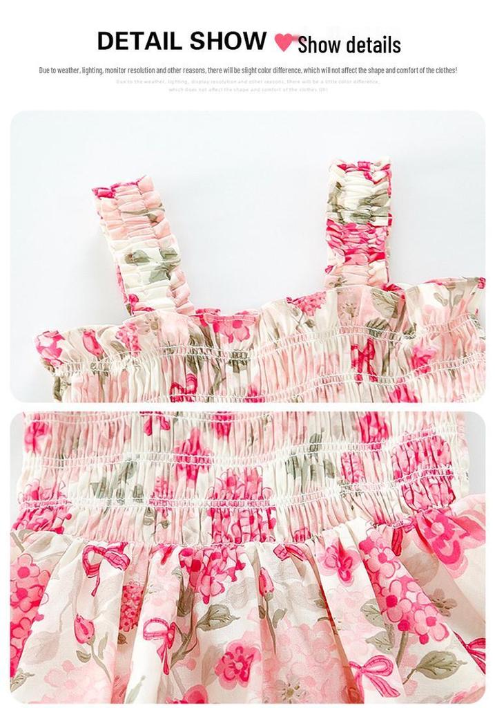 2026 Girls' Floral Summer Sundress: Stylish Princess Cake Dress for Kids