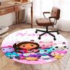 Custom Name Gabby's Dollhouse Printed Round Rug Carpet Chair Rug Area Rug Entryway Doormats,for Office Chair Living Room Bedroom Kitchen Room.