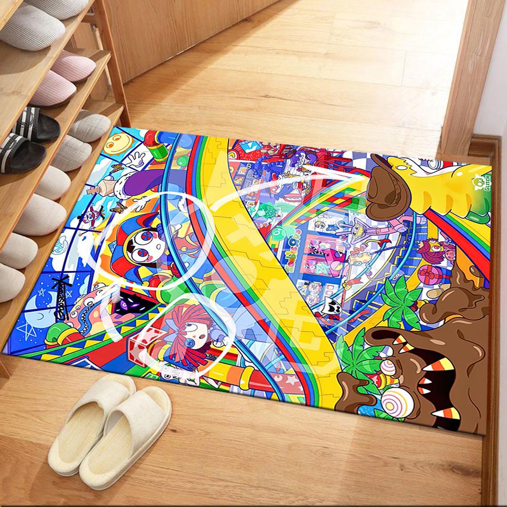 Digital Circus Floor Mat Perfect for Living Rooms Kitchen Game Room Outdoor Antislip Carpet Anime Office Decor Perfect Gift for Women/Men